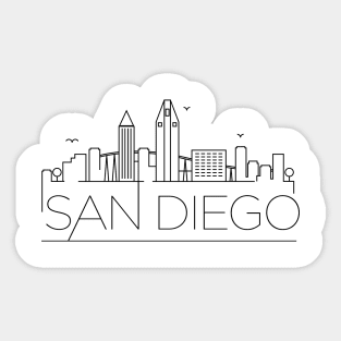 San Diego Minimal Skyline Sticker